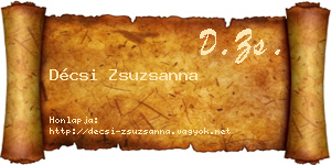 Décsi Zsuzsanna névjegykártya