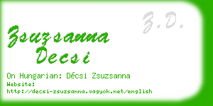 zsuzsanna decsi business card